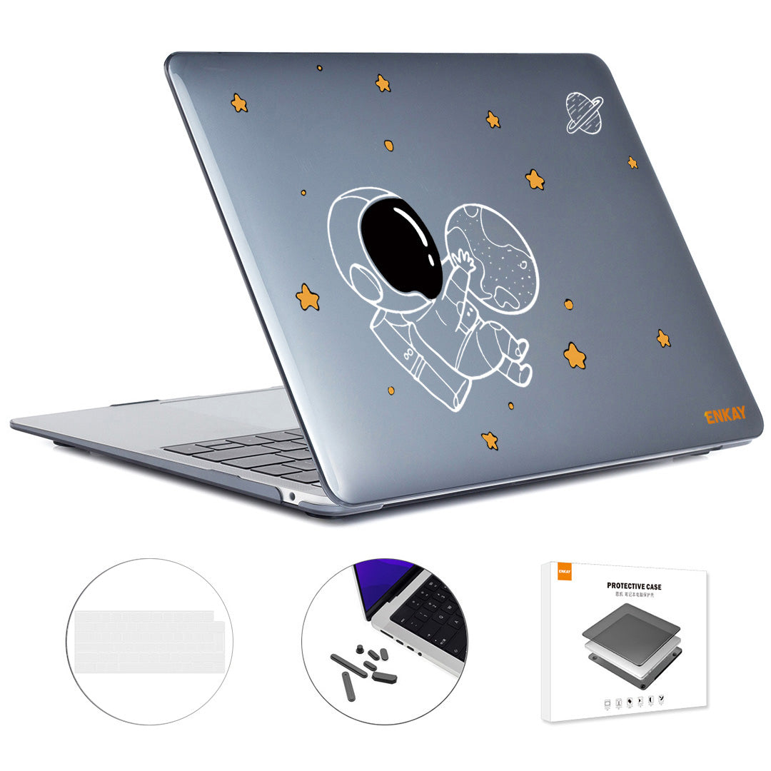 Astronaut Pattern Laptop Case for MacBook Pro 14 inch (2021) A2442 (EU) Shockproof Case with TPU Keyboard Cover + Anti-dust Plugs - Astronaut No.5 Astronaut Pattern Laptop Case for MacBook Pro 14 inch (2021) A2442 (EU) Shockproof Case with TPU Keyboard Cover + Anti-dust Plugs - Astronaut No.5